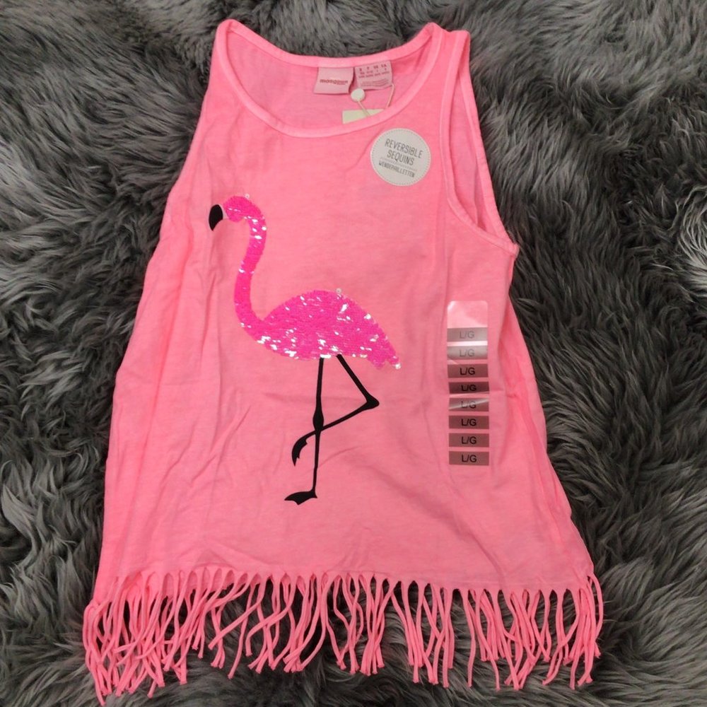 Manguun | Girl's Tank Top | Pink | Flamingo | Various Sizes
